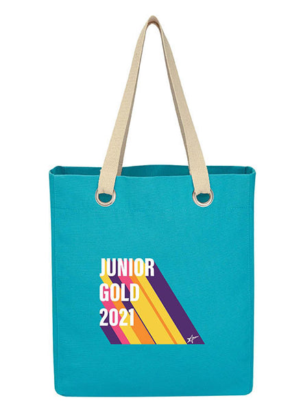 2021 Junior Gold Tote Bag in Blue - Front View