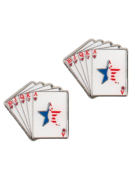 USBC Playing Card Post Earrings - Front View
