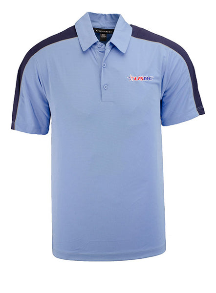 Skyline Blue Performance USBC Polo - Front View