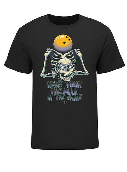 Glow-in-the-Dark Skeleton T-Shirt in Black - Front View