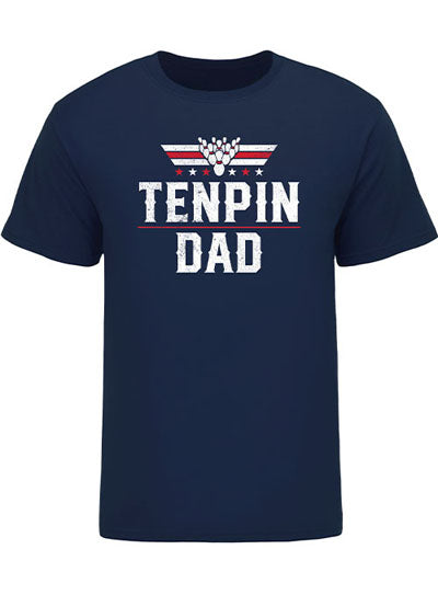 Tenpin Dad T-Shirt in Navy - Front View