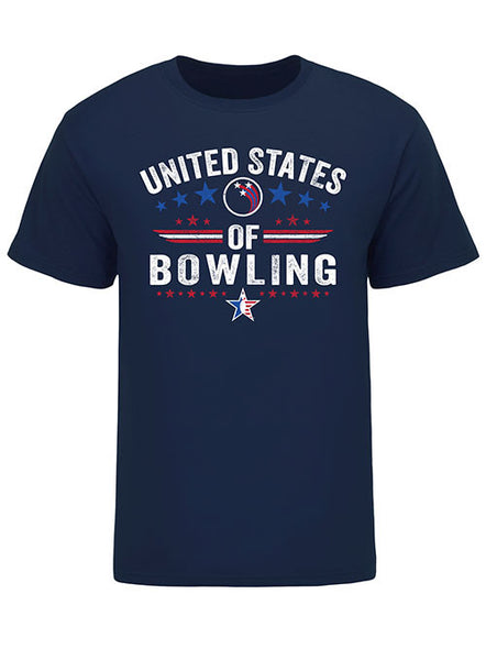 United States of Bowling T-Shirt in Navy - Front View