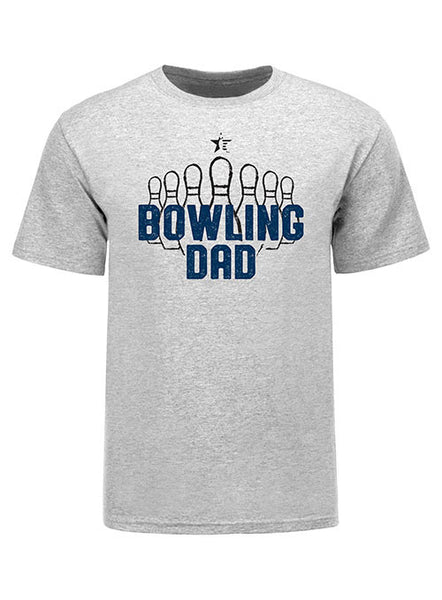 USBC Layered Pin Bowling Dad T-Shirt in Gray - Front View