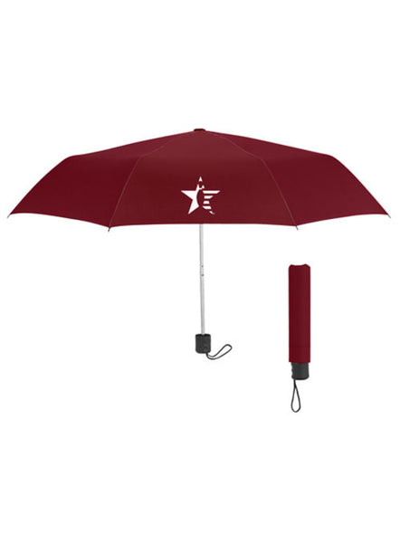 USBC Logo Umbrella in Deep Red - Open and Closed View