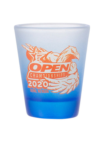 2020 Open Championships Shot Glass in Blue - Front View