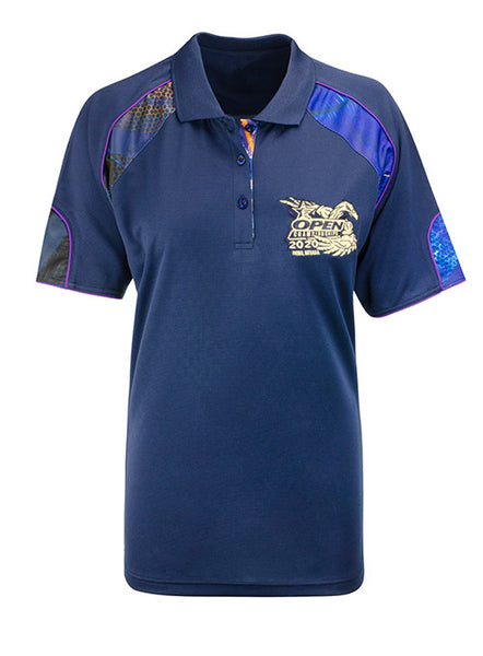 Ladies 2020 Open Championships Navy Polo - Front View
