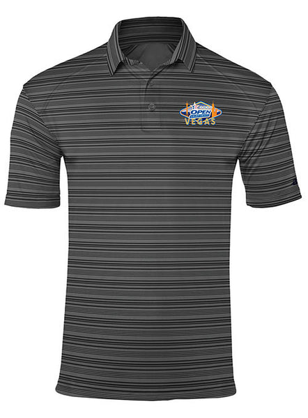 2022 Open Championships Black Striped Polo - Front View