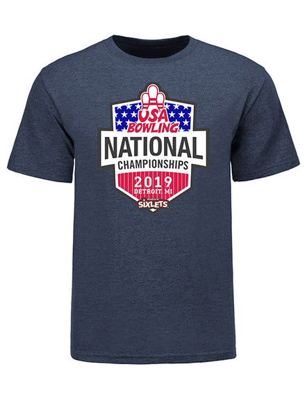 2019 USA Bowling Nationals T-Shirt in Navy - Front View