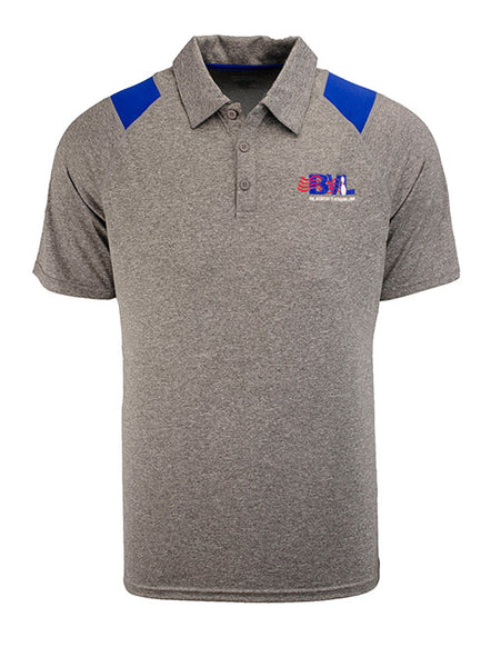 BVL Heather Grey Polo - Front View
