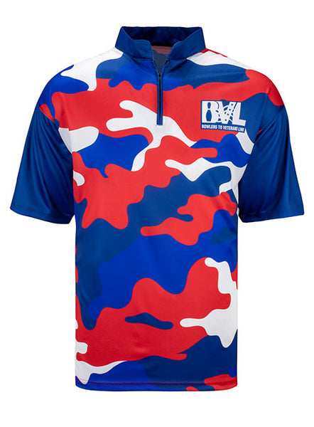 BVL Patriotic Camouflage Sublimated Jersey in Red, White and Blue - Front View