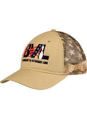 BVL American Flag Mesh Back Cap in Tan - Right 3/4 View